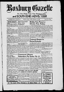 Roxbury Gazette and South End Advertiser, February 17, 1956