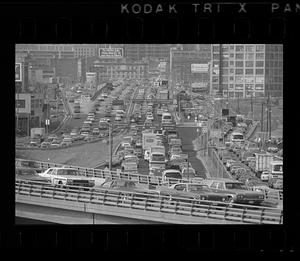 Southbound afternoon traffic, Southeast Expressway, East Boston