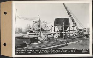 Contract No. 85, Manufacture and Delivery of Precast Concrete Steel Cylinder Pipe, Southborough, Framingham, Wayland, Natick, Weston, concrete mixer and cement storage hopper, Natick, Mass., Mar. 23, 1939