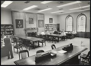Library N.E. Historic Genealogical Society Library main reading room former bank Newbury St