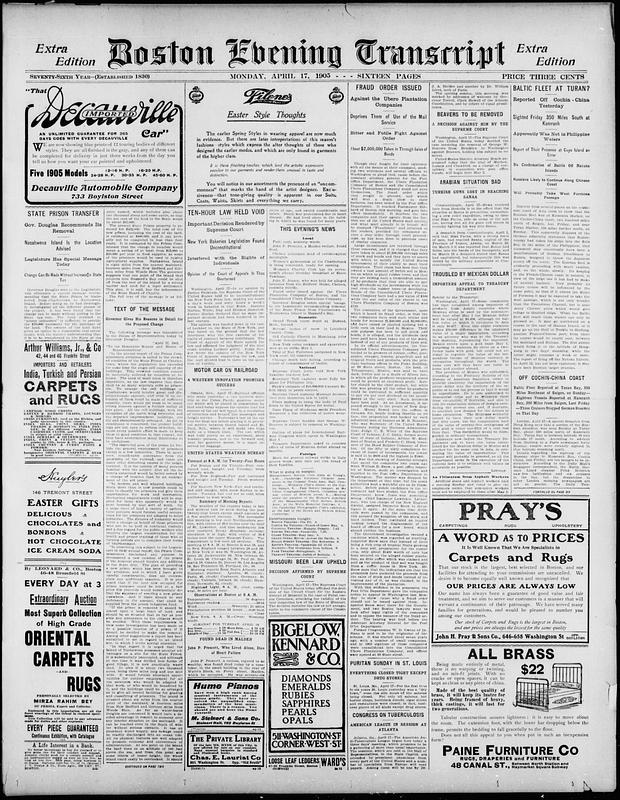 Boston Evening Transcript. April 17, 1905 Digital Commonwealth