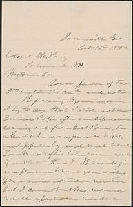 Letter from James Longstreet, Gainesville, Ga., to Darwin C. Pavey, Portsmouth, N.H., 1892 October 15