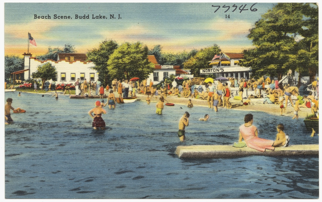 Beach scene, Budd Lake, N. J. - Digital Commonwealth