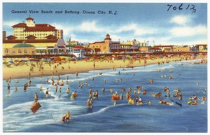 General view beach and bathing, Ocean City, N. J.