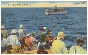 Party boat fishing off shore