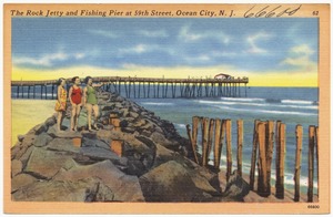 The rock jetty and fishing pier at 59th Street, Ocean City, N. J.