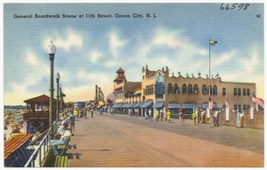 General boardwalk scene at 11th Street, Ocean City, N. J.