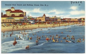 General view beach and bathing, Ocean City, N. J.
