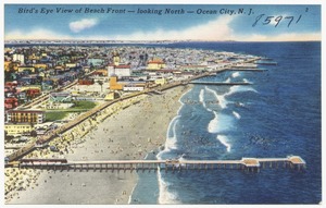 Bird's eye view of beach front -- looking north -- Ocean City, N. J.