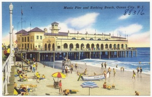 Music Pier and bathing beach, Ocean City, N. J.