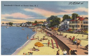 Boardwalk & beach at Ocean Gate, N. J.