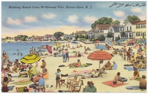 Bathing beach from Wildwood Pier, Ocean Gate, N. J.