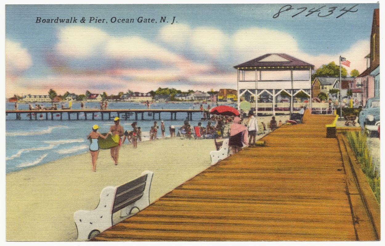 Boardwalk & pier, Ocean Gate, N. J. - Digital Commonwealth