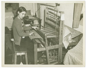 Weaving on a Loom, Perkins Institution