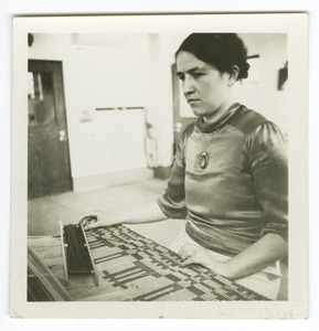 Weaving a Floor Mat, Perkins Institution