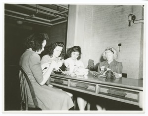 Upper School Girls Knitting, Perkins Institution