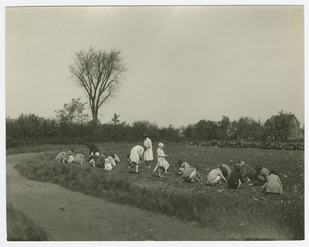 Primary Girls Gardening, Perkins School for the Blind