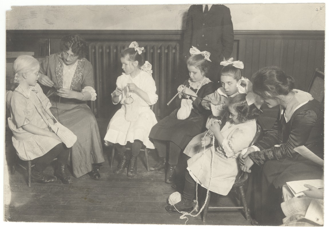 Knitting, Girls' Manual Training, Perkins Institution