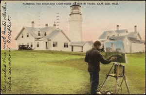 Painting the Highland Lighthouse at North Truro, Cape Cod, Mass.