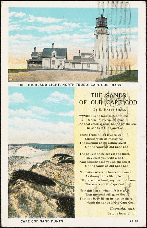Highland Light, North Truro, Cape Cod, Mass., Cape Cod sand dunes