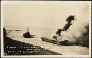 Barges Tunnelridge, Manheim and Coleraine, Oct. 17th, 1915, at North Truro, Mass.