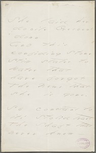Emily Dickinson, Amherst, Mass., autograph manuscript poem: She laid her docile Crescent down, 1877