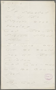 Emily Dickinson, Amherst, Mass., autograph manuscript poem: It sounded as if the streets were running, 1877