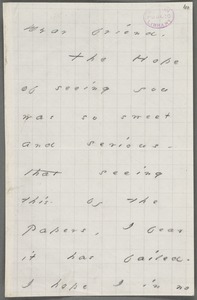Your Pupil (Emily Dickinson), Amherst, Mass., autograph note signed to Thomas Wentworth Higginson, March 1878