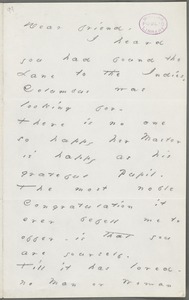 Emily Dickinson, Amherst, Mass., autograph letter to Thomas Wentworth Higginson, December 1878
