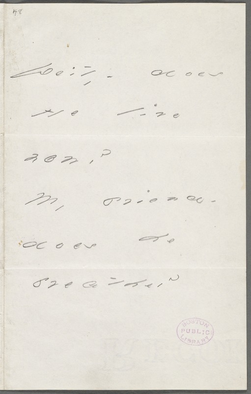 Emily Dickinson, Amherst, Mass., autograph note to Thomas Wentworth Higginson, May 1886