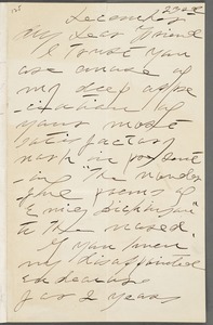 Lavinia Norcross Dickinson, Amherst, Mass., autograph letter signed to Thomas Wentworth Higginson, 23 December 1890