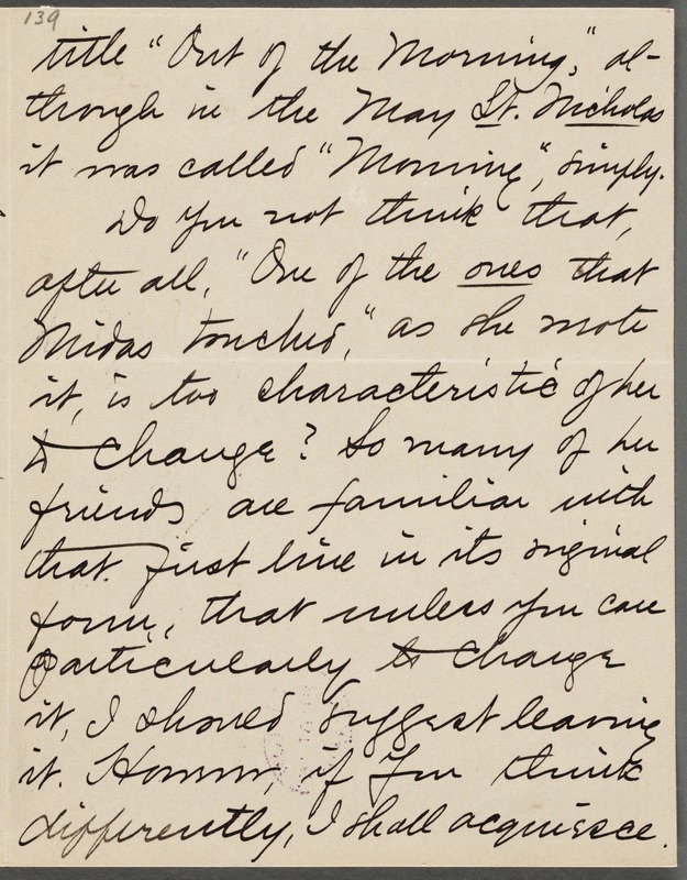 Mabel Loomis Todd, Amherst, Mass., autograph letter signed to Thomas Wentworth Higginson, 23 August 1891
