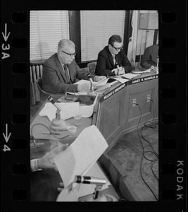 William H. Ohrenberger and James W. Hennigan Jr. at Boston School Committee meeting