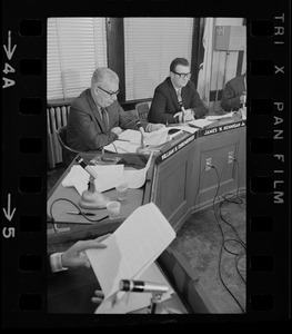 William H. Ohrenberger and James W. Hennigan Jr. at Boston School Committee meeting