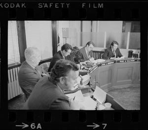 William H. Ohrenberger, John J. McDonough, James W. Hennigan Jr., John J. Kerrigan, and Paul J. Ellison at Boston School Committee meeting