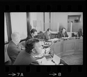 William H. Ohrenberger, John J. McDonough, James W. Hennigan Jr., John J. Kerrigan, and Paul J. Ellison at Boston School Committee meeting