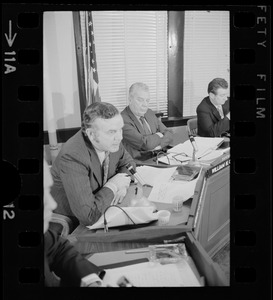 John J. McDonough and William H. Ohrenberger at Boston School Committee meeting