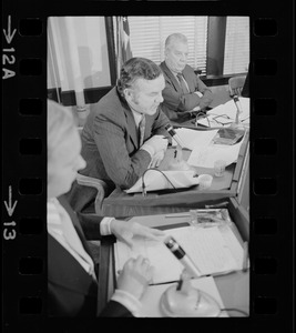 John J. McDonough and William H. Ohrenberger at Boston School Committee meeting