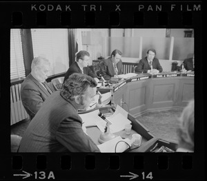 William H. Ohrenberger, John J. McDonough, James W. Hennigan Jr., John J. Kerrigan, and Paul J. Ellison at Boston School Committee meeting
