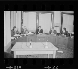 John J. McDonough, William H. Ohrenberger, James W. Hennigan Jr., John J. Kerrigan, and Paul J. Ellison at Boston School Committee meeting