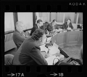 William H. Ohrenberger, John J. McDonough, James W. Hennigan Jr., John J. Kerrigan, and Paul J. Ellison at Boston School Committee meeting