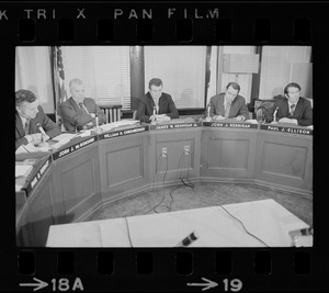 John J. McDonough, William H. Ohrenberger, James W. Hennigan Jr., John J. Kerrigan, and Paul J. Ellison at Boston School Committee meeting