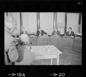 William H. Ohrenberger, James W. Hennigan Jr., John J. Kerrigan, and Paul J. Ellison at Boston School Committee meeting