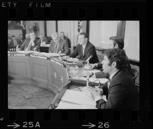 John J. McDonough, William H. Ohrenberger, James W. Hennigan Jr., John J. Kerrigan, and Paul J. Ellison at Boston School Committee meeting