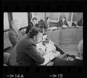 William H. Ohrenberger, James W. Hennigan Jr., John J. Kerrigan, and Paul J. Ellison at Boston School Committee meeting