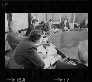 William H. Ohrenberger, James W. Hennigan Jr., John J. Kerrigan, and Paul J. Ellison at Boston School Committee meeting