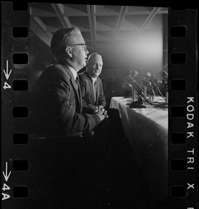MIT President Howard Johnson and Mayor John Collins