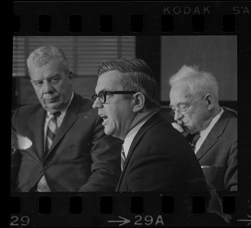 William H. Ohrenberger, Joseph Lee, and John J. Craven at Boston School Committee meeting