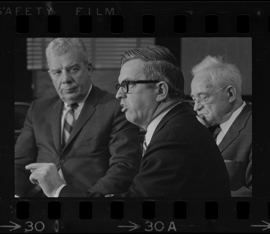 William H. Ohrenberger, Joseph Lee, and John J. Craven at Boston School Committee meeting