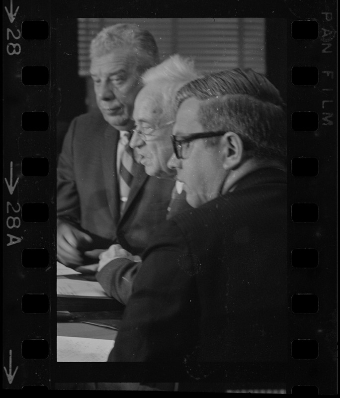 William H. Ohrenberger, Joseph Lee, and John J. Craven at Boston School Committee meeting